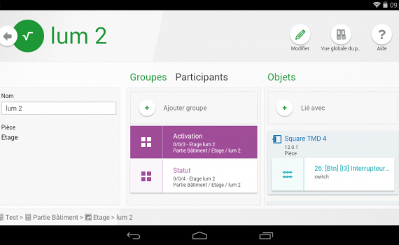 ETS Inside de l'association KNX configuration de l'installation domotique